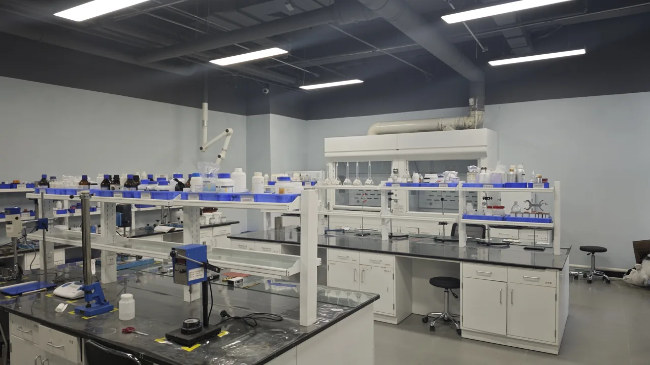 Laboratory benches and equipment for coating sample review