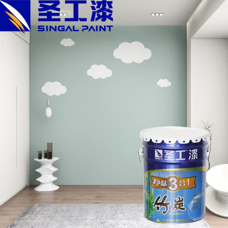 SK-N7002 Anti-Mildew Alkali Odorless Bamboo Charcoal 3+1 Interior Wall Latex Building Coating